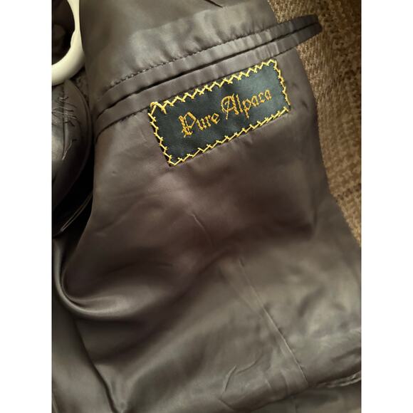 VTG Oxxford Clothes Pure Alpaca Men's Blazer 44R Brown Plaid Neiman Marcus 1991 - Picture 5 of 7